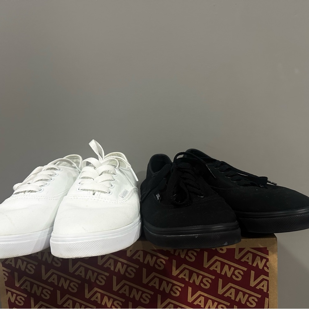 Vans Dual Pack White and Black Sneakers